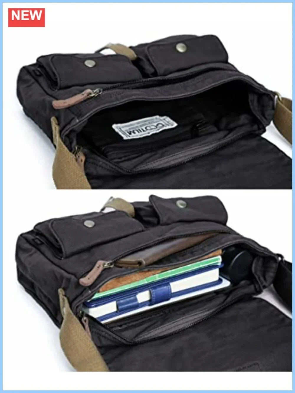 Vintage Canvas Messenger Bag Crossbody Shoulder Military Satchel Durable